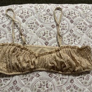 Elegant Tan Lace Bralette